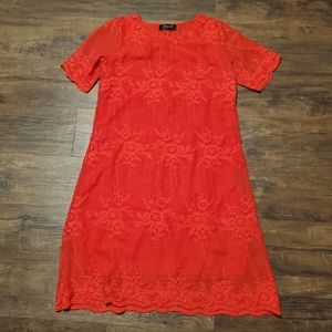 Womens XL Red Sheer Knit Dress